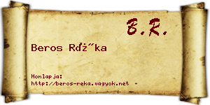 Beros Réka névjegykártya